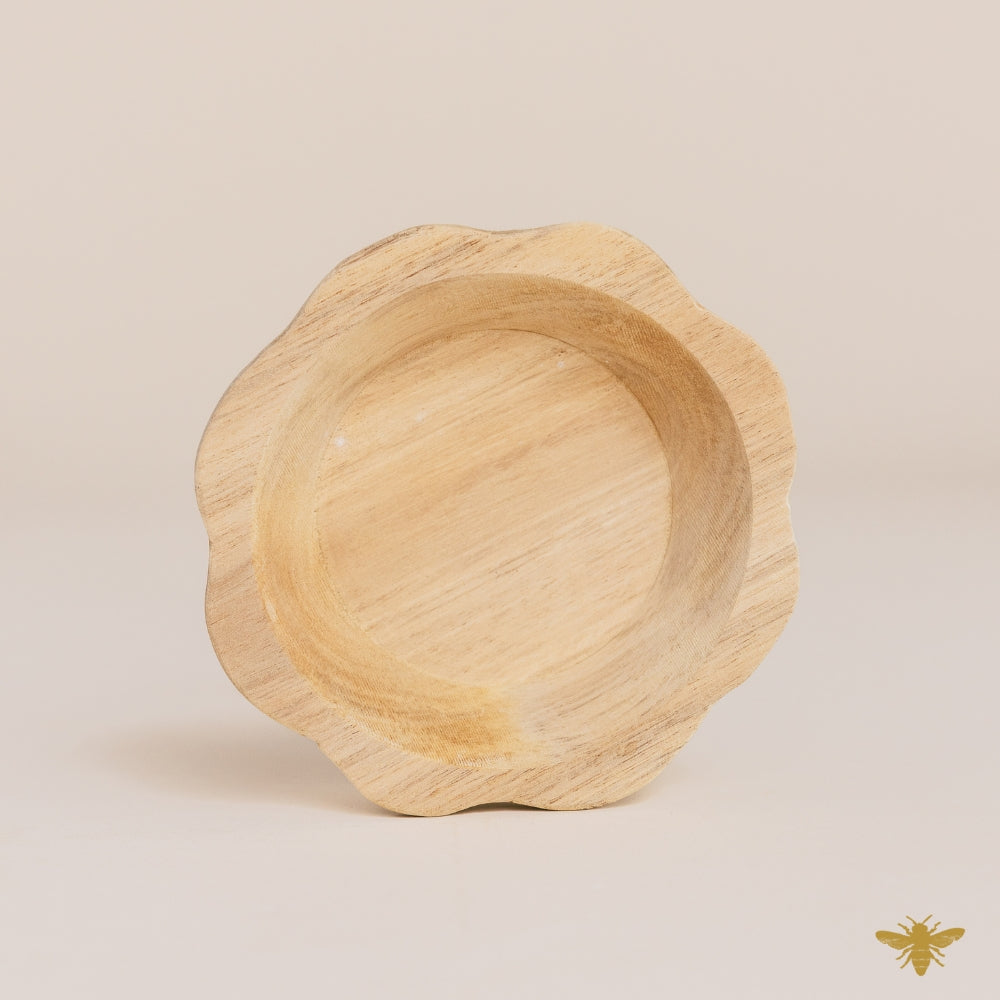 Acacia Wood Bowls | Round Floral Dough Bowl - Natural