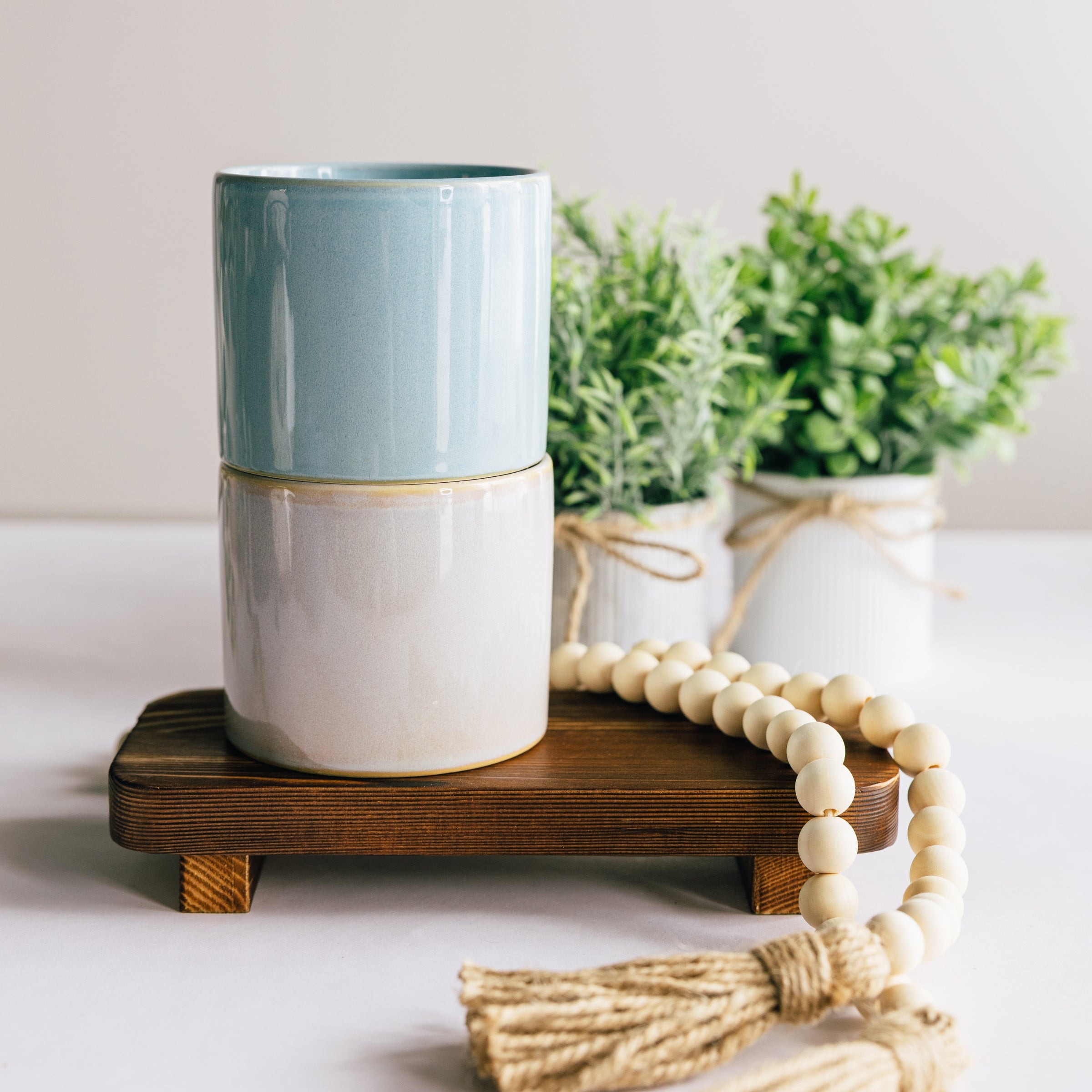 Blue 10 oz Heirloom Ceramic Jar