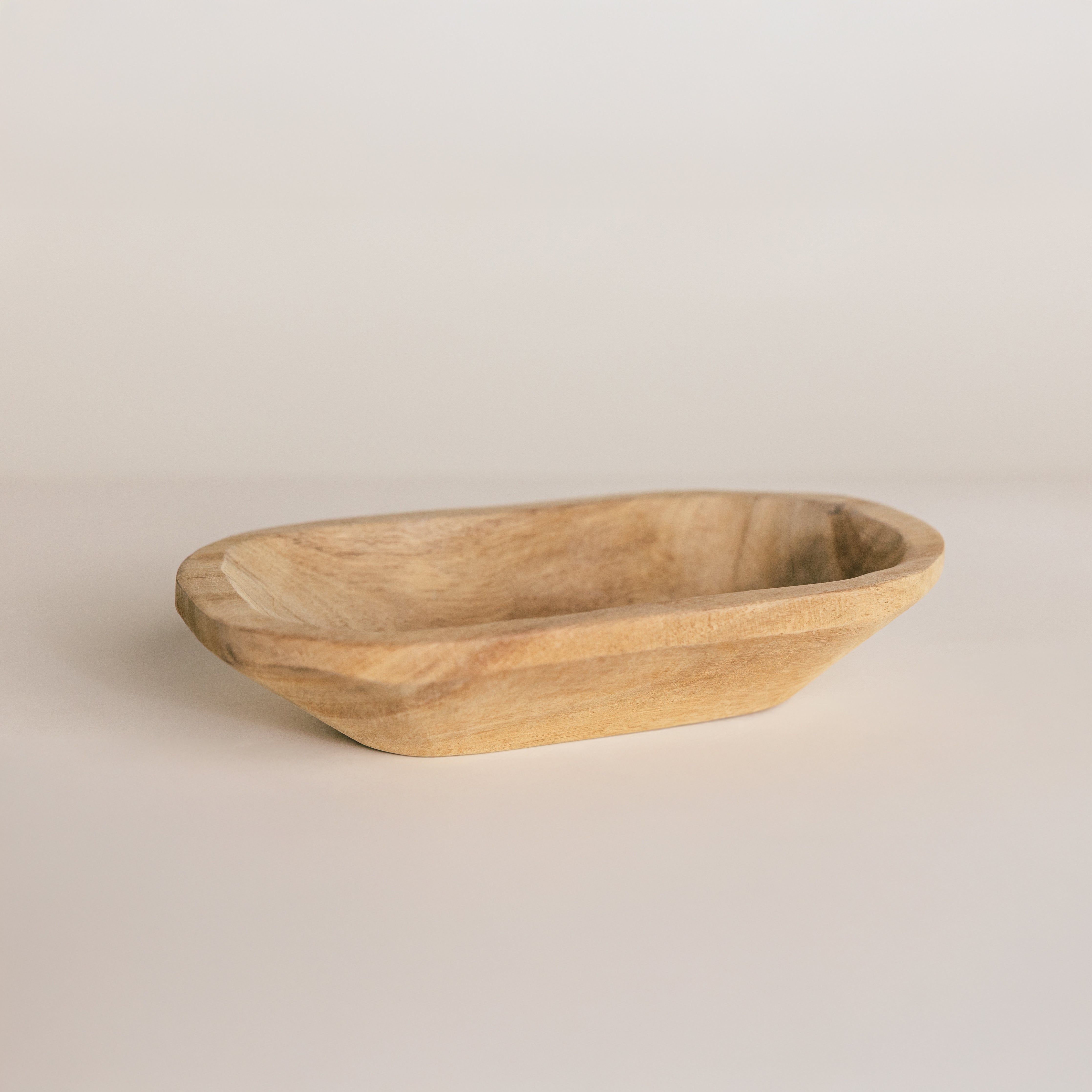 Acacia Wood Bowls | Large Oval Dough Bowl - Natural