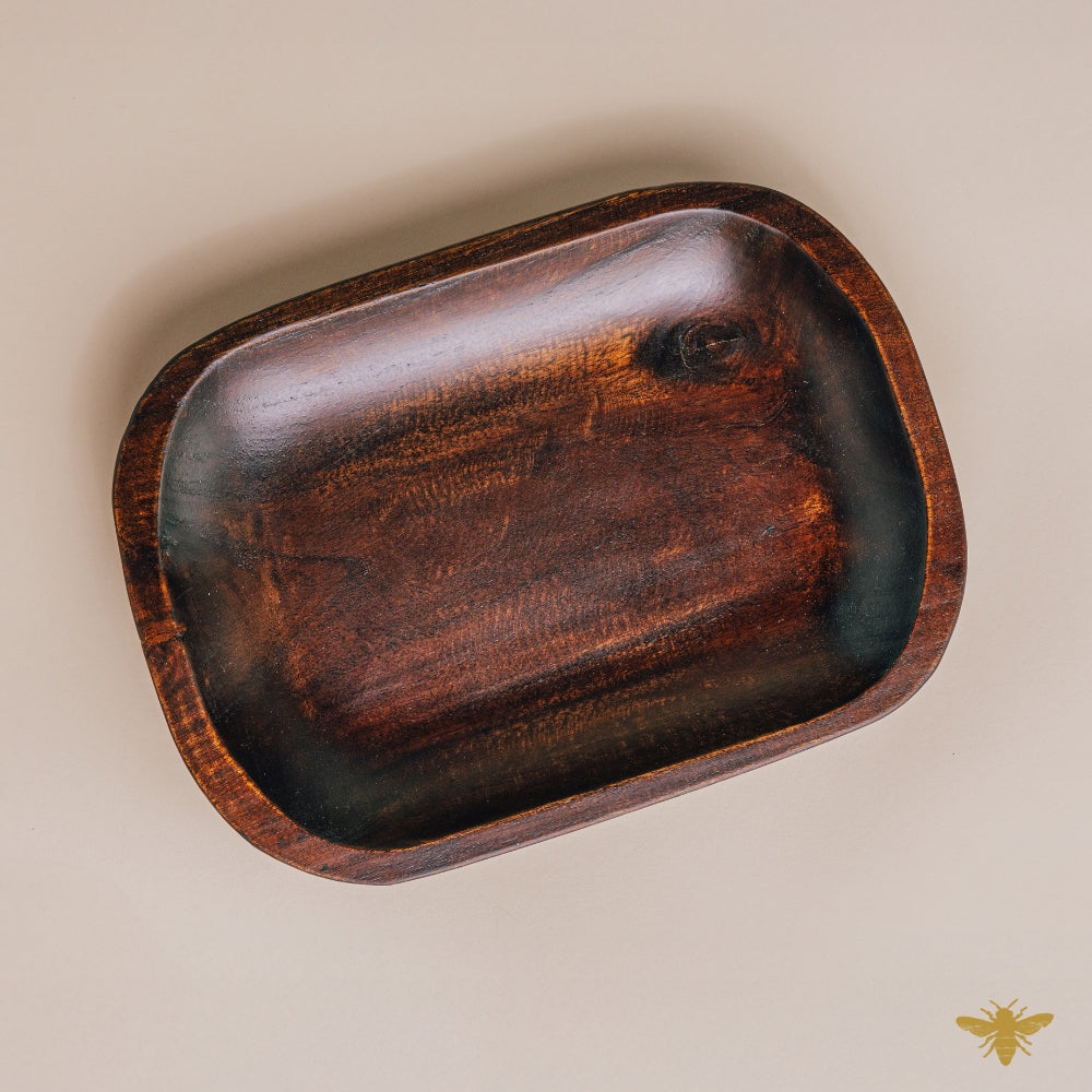 Acacia Wood Bowls | Large Platter Dough Bowl - Brown