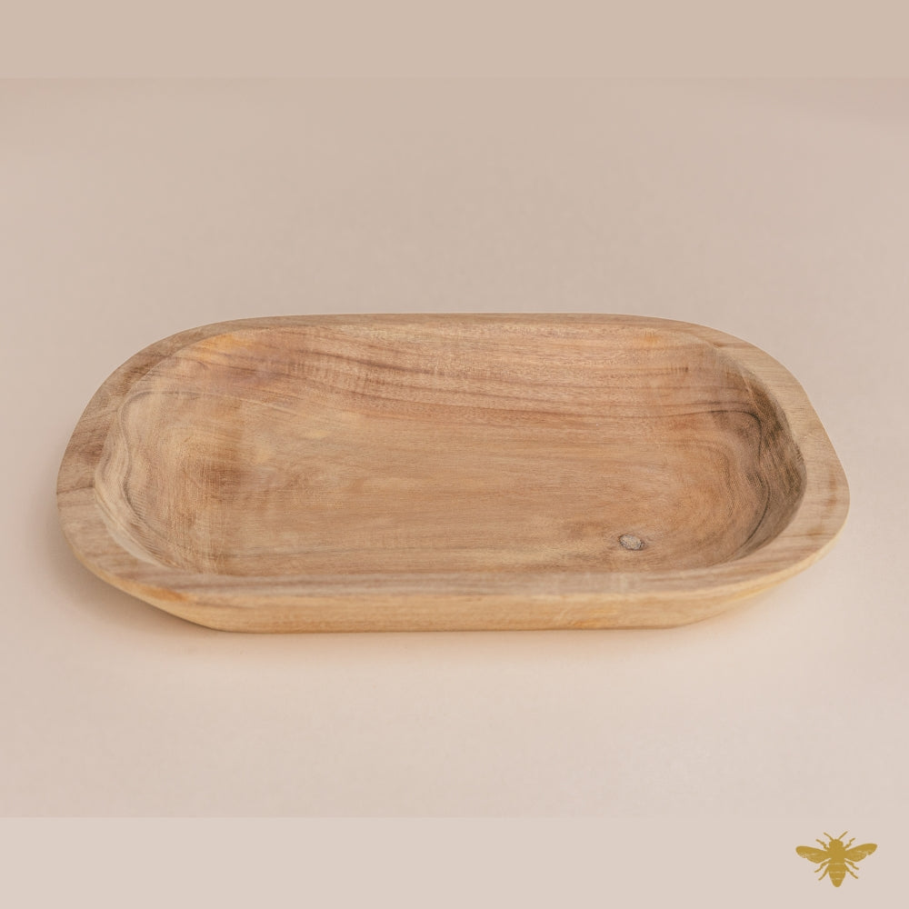 Acacia Wood Bowls | Large Platter Dough Bowl - Natural