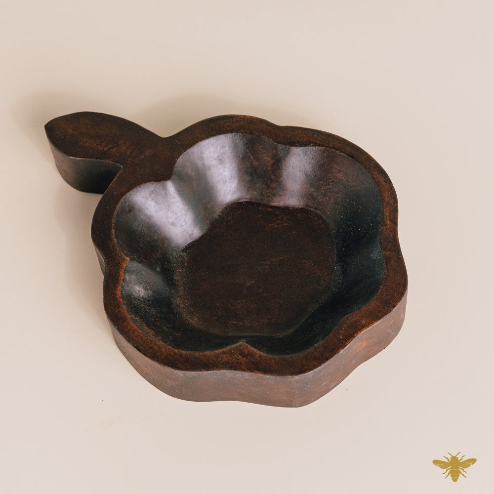 Acacia Wood Bowls | Large Pumpkin Dough Bowl - Brown