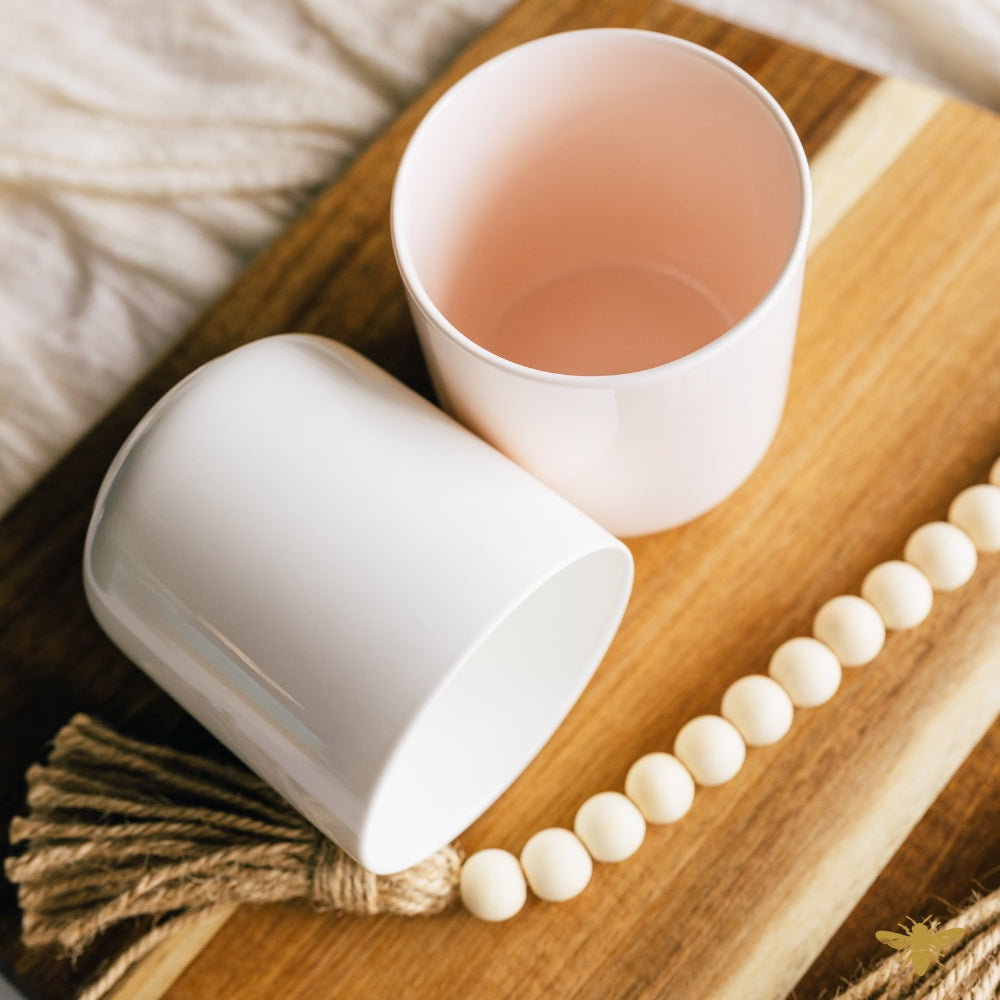 White 10 oz Coastal Bone China Jar